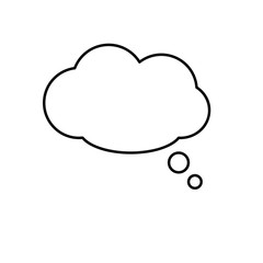 Think speech bubbles outline icon