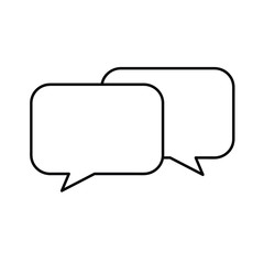 Square speech bubbles outline icon
