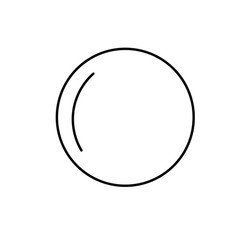 Toy ball line icon isolated on white