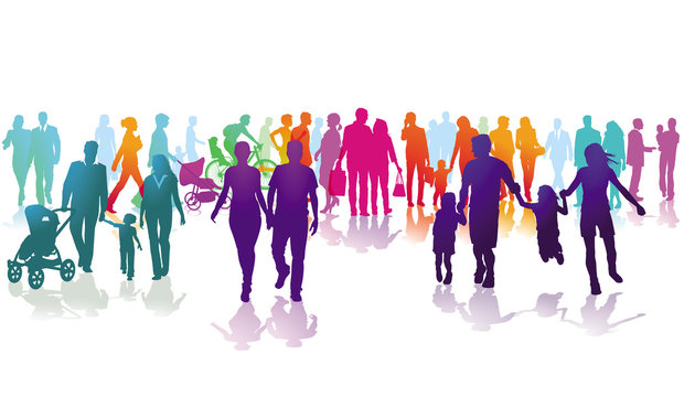 Gro&szlig;e farbige Personengruppe freien