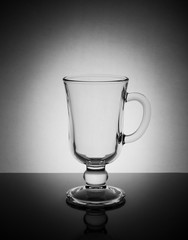 Still life of glass goblets to the light.