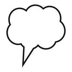 Thinking cloud, Dialog box line icon, chat cartoon bubbles. Blank empty line speech bubbles.