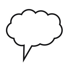 Thinking cloud, Dialog box line icon, chat cartoon bubbles. Blank empty line speech bubbles.