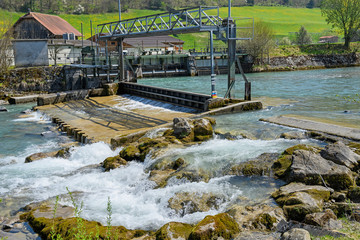 Kleinkraftwerk an der Engelbergeraa, Stans-Oberdorf, Nidwalden, Schweiz