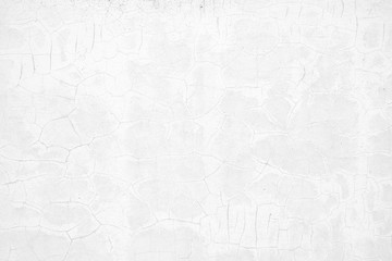 White Cracked Concrete Wall Texture Background.