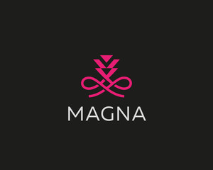 Abstract flower crown logotype. Hookah smoking logo.