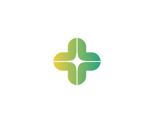 Abstract medical cross star logo. Color creative medical vector logotype.