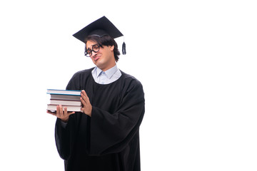 Young handsome man graduating from university 