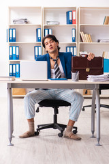 Employee coming to work straight from bed