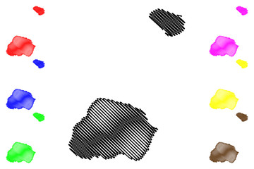 Prince Edward Islands ( Republic of South Africa, RSA) map vector illustration, scribble sketch Prince Edward Islands (Marion Island and Prince Edward Island) map