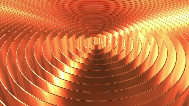 Rotating shiny copper coil. Loopable 3D animation