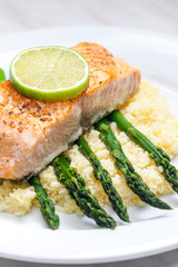salmon with asparagus and couscous