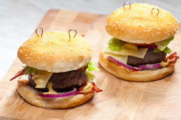 beef burger with cheese