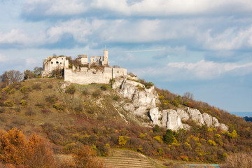 Fototapeta na wymiar Falkenstein Castle in autumn, Austria