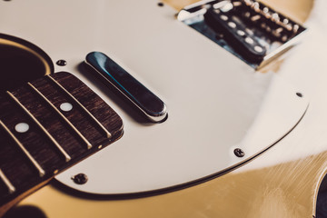 Fototapeta na wymiar closeup of an acoustic guitar