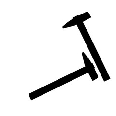 hammer icon, for graphic design of logo, emblem, symbol, sign, isolated on white background. Hand drawn, vector illustration
