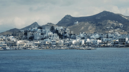 the main port on the island of naxos in greece