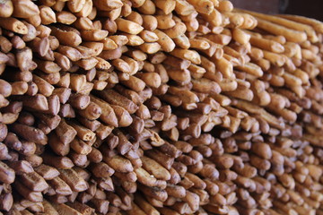 Texture of Oriental Breadsticks in Sesame
