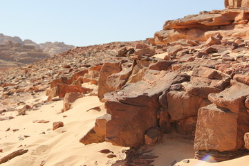 Stony mountains in the Sinai desert