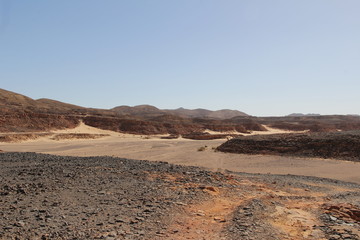 Fototapeta na wymiar Stony mountains in the Sinai desert