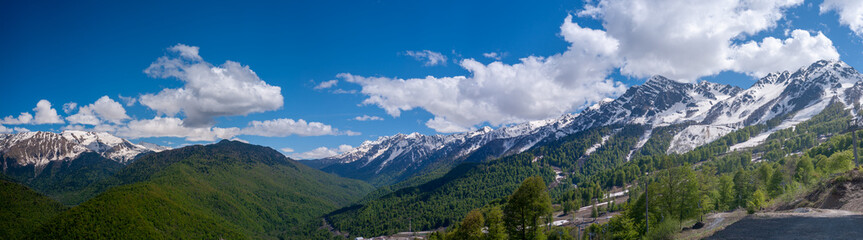 Fototapeta na wymiar Panorama of the Caucasus Mountains