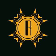 Vector modern art deco frame. Elegant monogram design template.