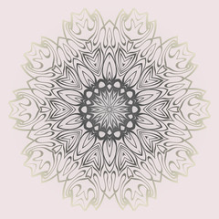 Ethnic, Colorful Henna Mandala Design. Ornament Round Concept. Vector Decorative Illustration Design. Pastel gradient