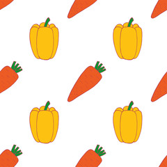 Carrot and pepper seamless pattern
