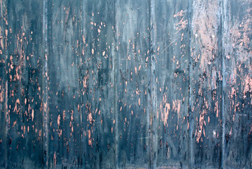 Rusty metal grunge texture, old blue background