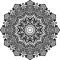 Mandala in black lines