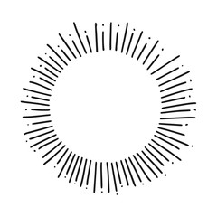 Fototapeta premium Sun burst, star burst sunshine. Radiating from the center of thin beams, lines. Vector illustration.