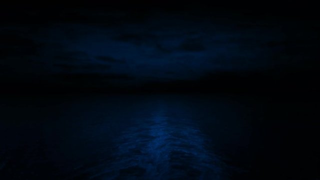 Sailing On Ocean At Night POV