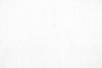 White Cracked Concrete Wall Texture Background.