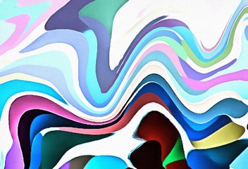 Abstract modern swirl marbled background. Shapes and curves vortex and lines elements. Psychedelic warm and bright texture. Waves graphic design.