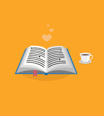 Open book & Coffee