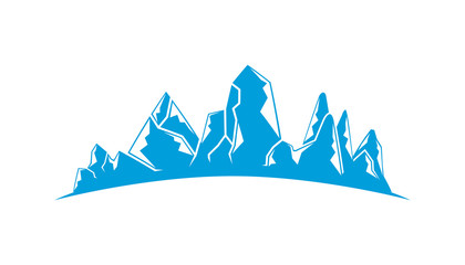 Fototapeta premium blue mountain range on white background