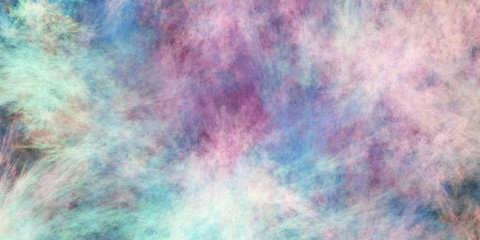 Abstract fantastic blue and pink clouds. Colorful fractal background. Digital art. 3d rendering.