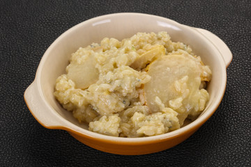 Risotto with pear and gorgonzola
