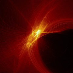 Obraz premium red and orange glow energy wave.