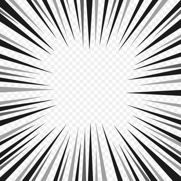 Abstract comic book flash explosion radial lines background. Vector illustration for superhero design. Bright black white light strip burst. Flash ray blast glow. Manga cartoon hero fight print stamp