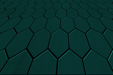 green hexagon background and texture.
