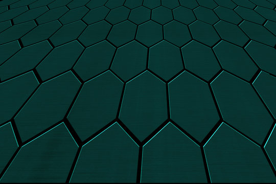 Green Hexagon Background And Texture.