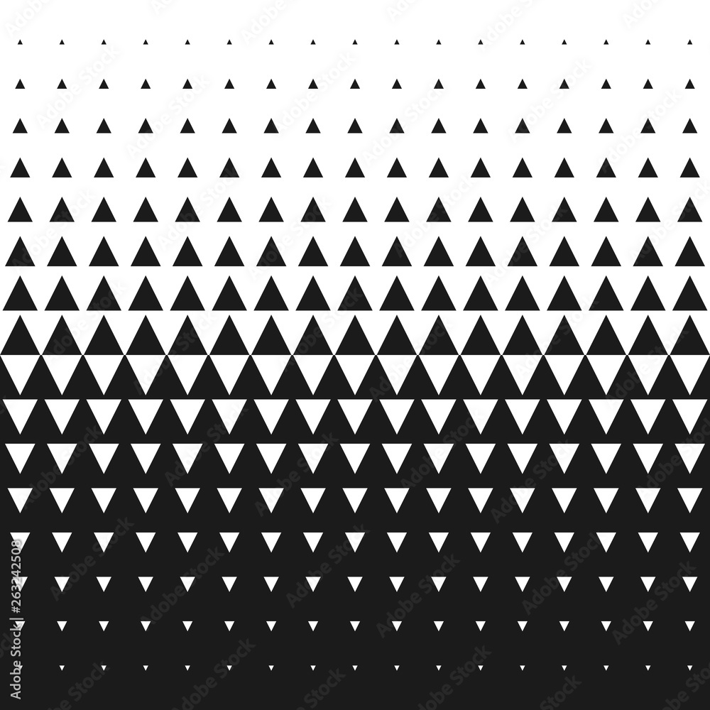 Wall mural vector seamless black and white morphing triangle halftone grid gradient pattern geometric abstract 