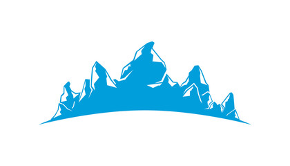 blue mountain range on white background