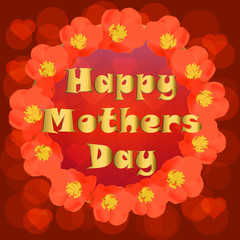 Happy Mother's day greeting card. Typography design for greeting cards and poster with pink hearts and confetti. Design template for Mother's day.