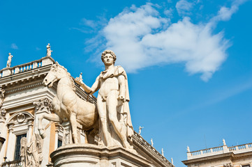 Fototapeta premium One of the statues of the Dioscuri. The Capitoline Hill. Rome. Italy