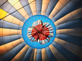 looking up into a hot air balloon