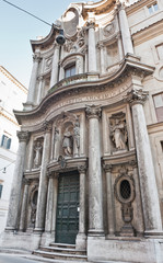 The church of San Carlo alle Quattro Fontane (Saint Charles at the Four Fountains) or San Carlino, Rome, Italy