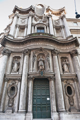 The church of San Carlo alle Quattro Fontane (Saint Charles at the Four Fountains) or San Carlino, Rome, Italy