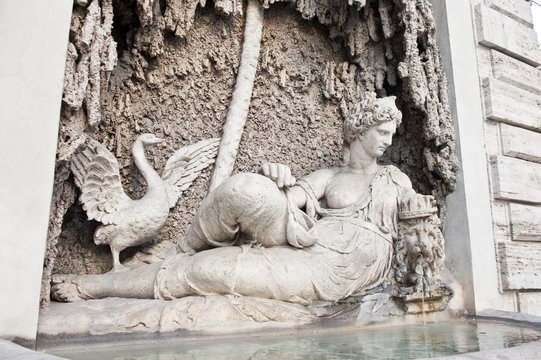 The Quattro Fontane (the Four Fountains). The goddess Juno. Rome. Italy